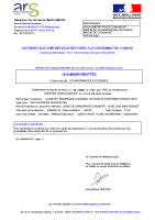 ARS du 10 11 2025 Contrôle sanitaire des eaux destinées à la consommation humaine