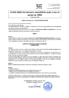 Arrêté débit de boissons compétition auto cross et sprint car du 24 au 26 avril 2026