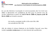 affiche relative au dépôt des candidatures élections municipales et communautaires 2026